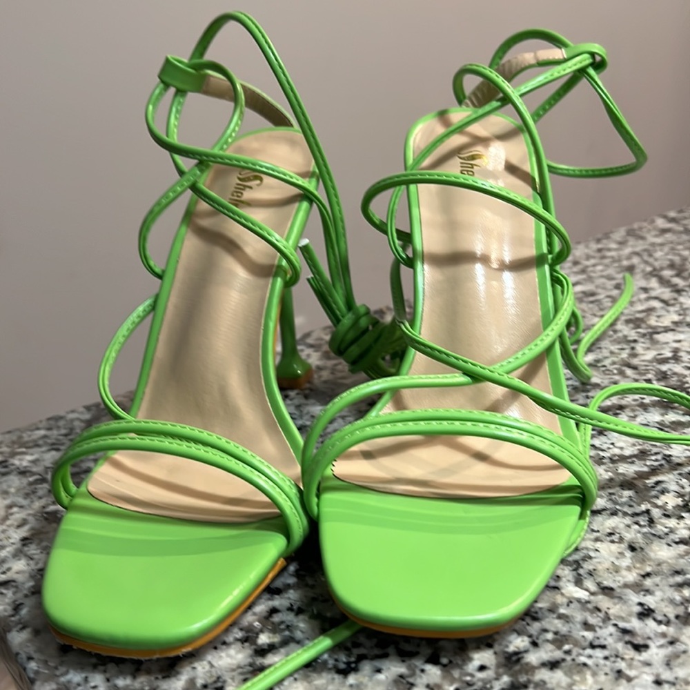 Strappy Heels Lime Green